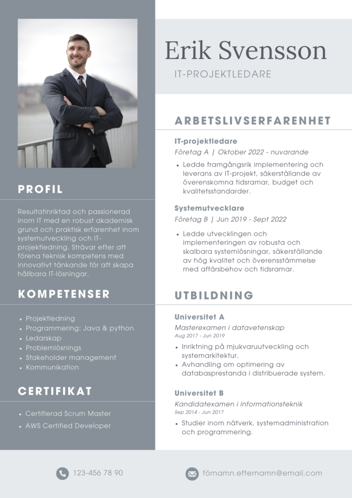 Gratis CV mallar Och Mallar F r Personligt Brev Allakando